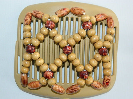 African Butterfly Hair Comb - Ndebele Blonde 05