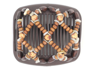 African Butterfly Hair Comb - Ndebele Brown 102