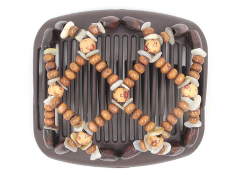 African Butterfly Hair Comb - Ndebele Brown 102