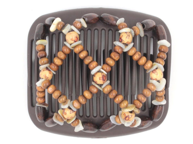 African Butterfly Hair Comb - Ndebele Brown 102