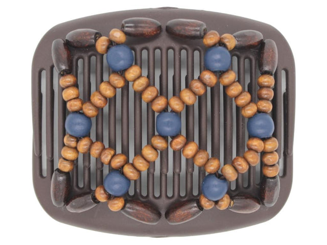 African Butterfly Hair Comb - Ndebele Brown 104