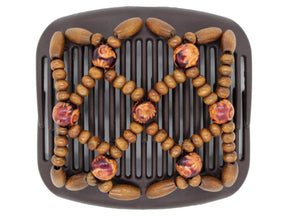 African Butterfly Hair Comb - Ndebele Brown 105