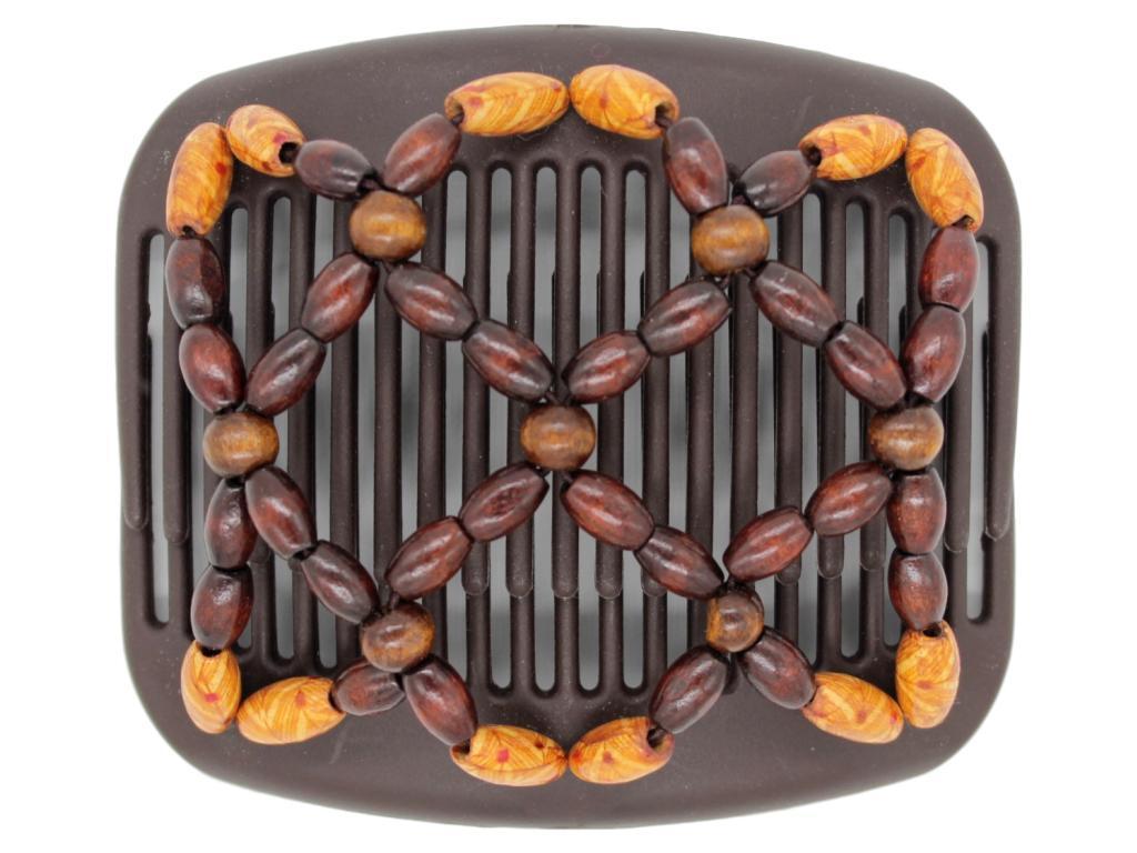African Butterfly Hair Comb - Ndebele Brown 106