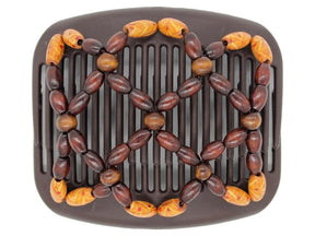 African Butterfly Hair Comb - Ndebele Brown 106