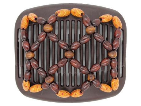 African Butterfly Hair Comb - Ndebele Brown 106