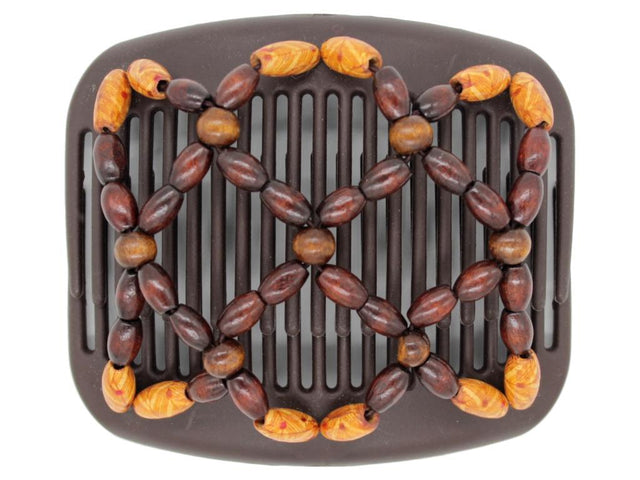 African Butterfly Hair Comb - Ndebele Brown 106