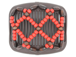 African Butterfly Hair Comb - Ndebele Brown 145