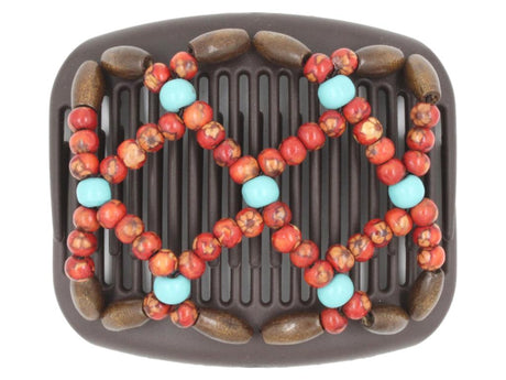 African Butterfly Hair Comb - Ndebele Brown 147