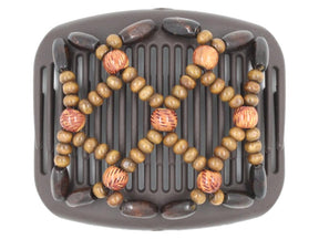 African Butterfly Hair Comb - Ndebele Brown 148