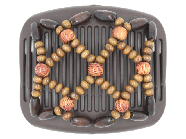 African Butterfly Hair Comb - Ndebele Brown 148