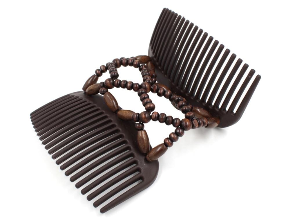 African Butterfly Hair Comb - Ndebele Brown 160