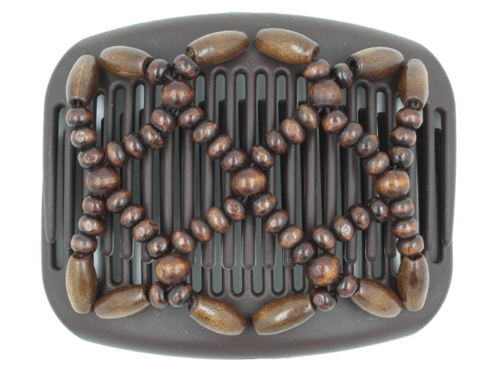 African Butterfly Hair Comb - Ndebele Brown 160