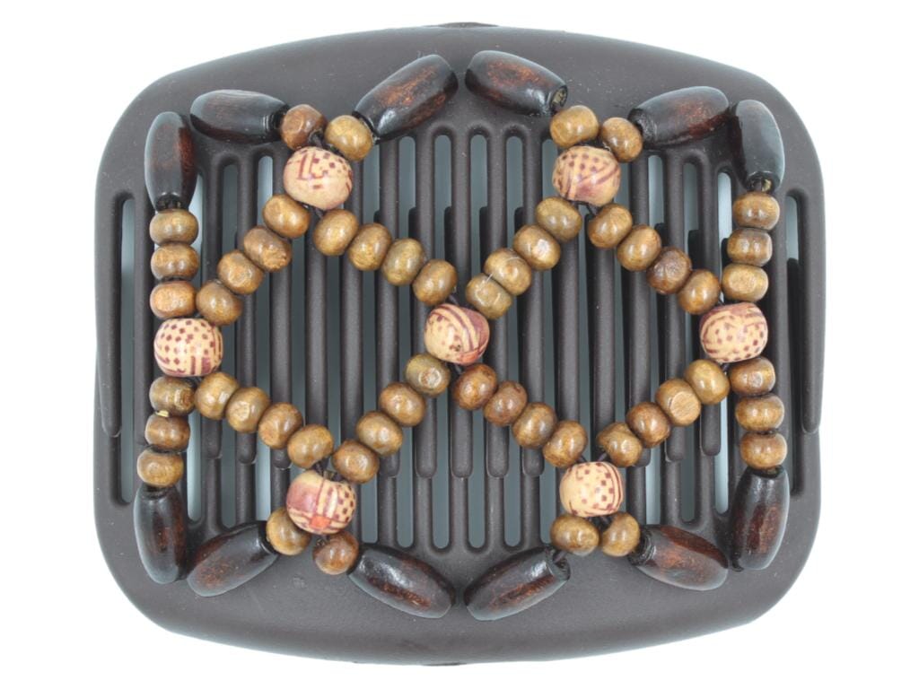 African Butterfly Hair Comb - Ndebele Brown 161