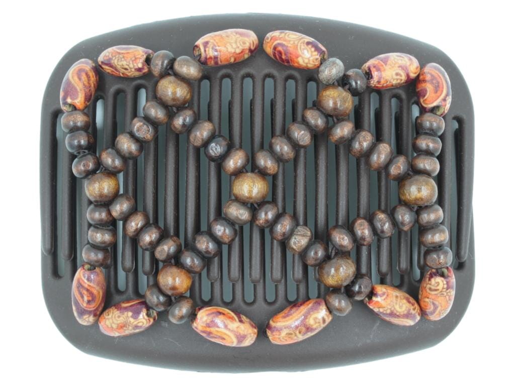 African Butterfly Hair Comb - Ndebele Brown 163