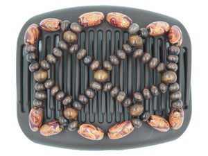 African Butterfly Hair Comb - Ndebele Brown 163