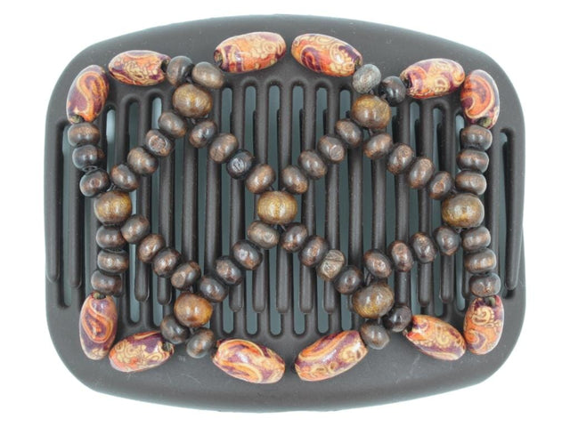 African Butterfly Hair Comb - Ndebele Brown 163