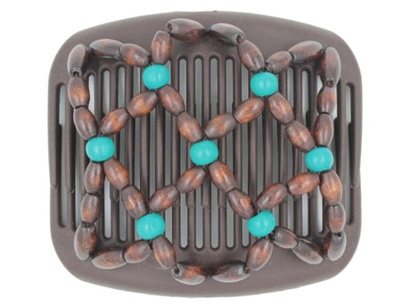 African Butterfly Hair Comb - Ndebele Brown 26