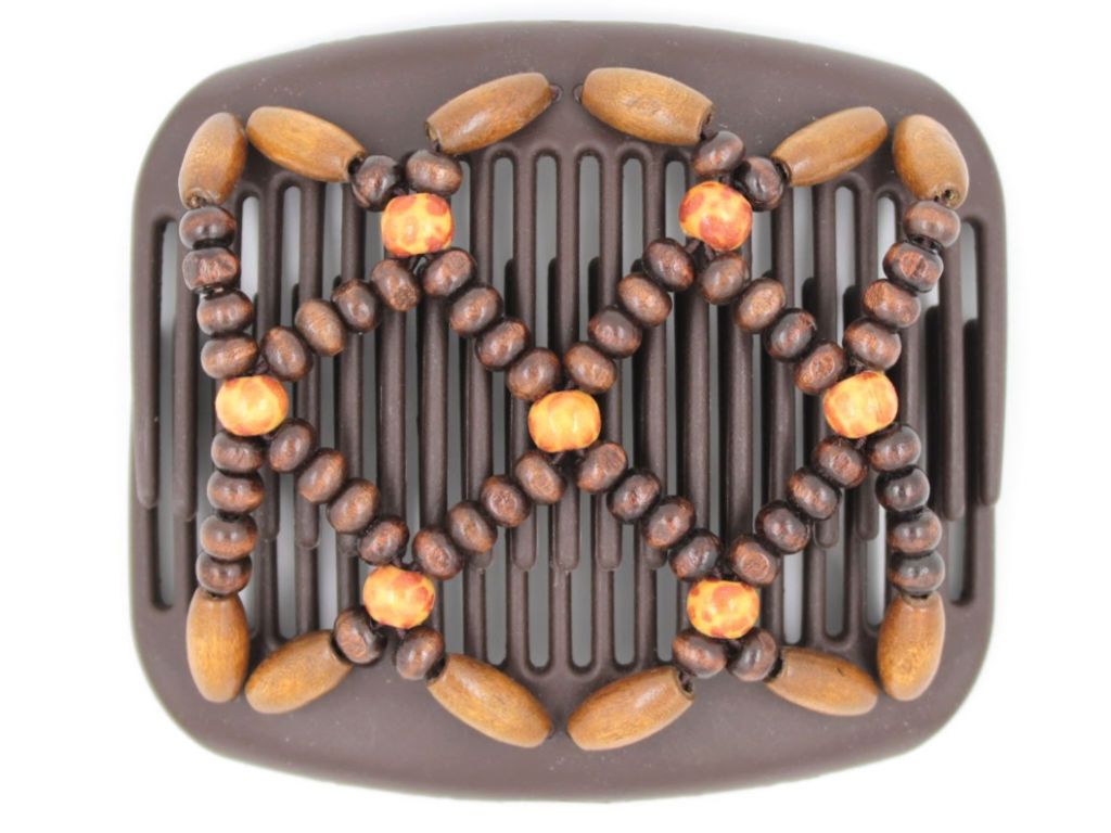 African Butterfly Hair Comb - Ndebele Brown 92