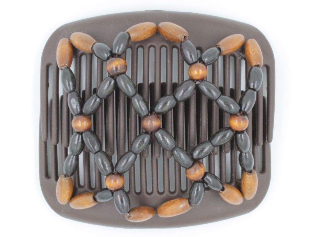 African Butterfly Hair Comb - Ndebele Brown 93