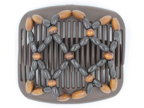 African Butterfly Hair Comb - Ndebele Brown 93