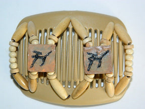 African Butterfly Hair Comb - Rock Art Blonde 01