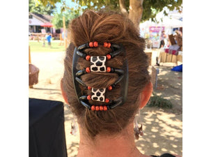 African Butterfly Hair Comb - Stones & Bones Black 107