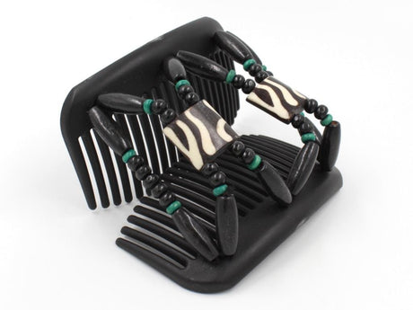 African Butterfly Hair Comb - Stones & Bones Black 113