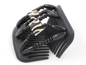 African Butterfly Hair Comb - Stones & Bones Black 114