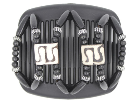 African Butterfly Hair Comb - Stones & Bones Black 73