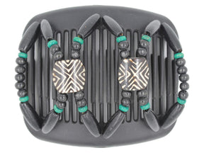 African Butterfly Hair Comb - Stones & Bones Black 75
