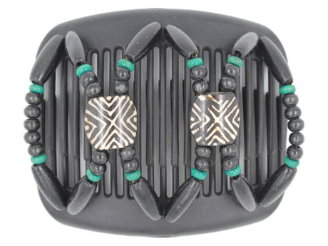 African Butterfly Hair Comb - Stones & Bones Black 75