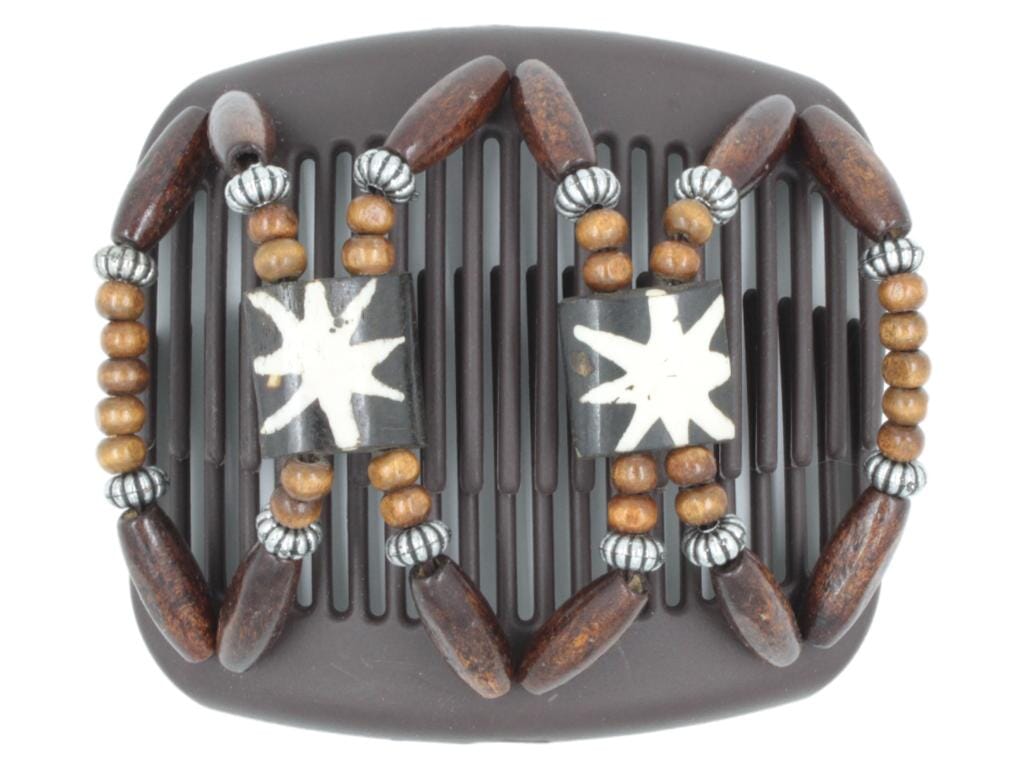 African Butterfly Hair Comb - Stones & Bones Brown 102