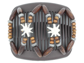 African Butterfly Hair Comb - Stones & Bones Brown 102