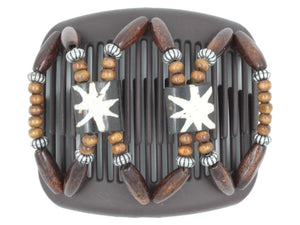 African Butterfly Hair Comb - Stones & Bones Brown 102