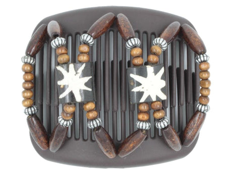 African Butterfly Hair Comb - Stones & Bones Brown 102