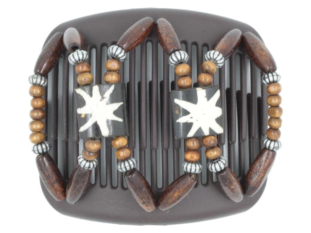 African Butterfly Hair Comb - Stones & Bones Brown 102