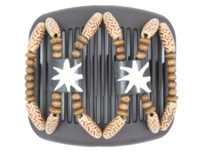 African Butterfly Hair Comb - Stones & Bones Brown 103