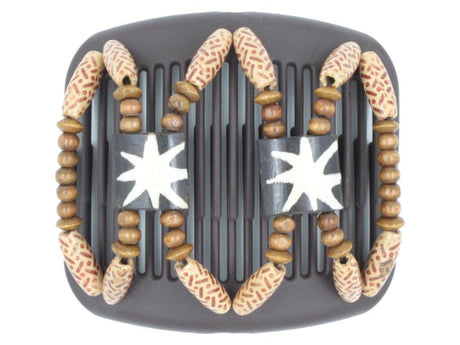 African Butterfly Hair Comb - Stones & Bones Brown 103