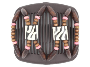 African Butterfly Hair Comb - Stones & Bones Brown 104