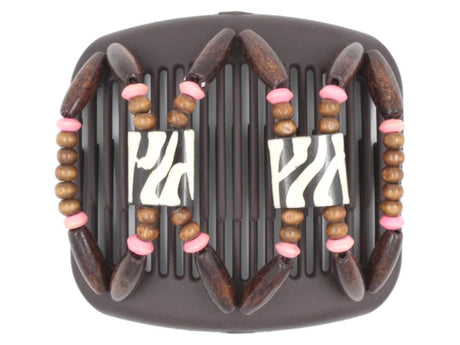 African Butterfly Hair Comb - Stones & Bones Brown 104