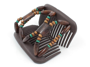 African Butterfly Hair Comb - Stones & Bones Brown 108