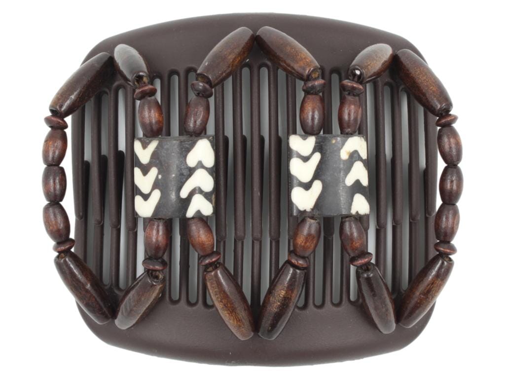 African Butterfly Hair Comb - Stones & Bones Brown 110