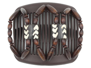 African Butterfly Hair Comb - Stones & Bones Brown 110
