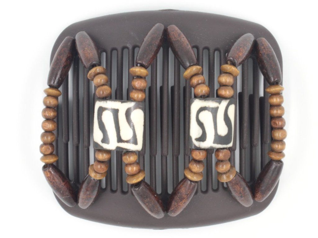 African Butterfly Hair Comb - Stones & Bones Brown 65