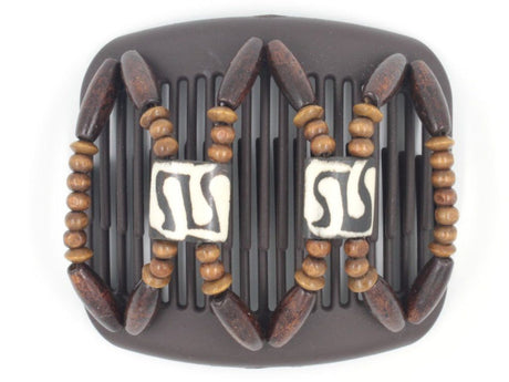 African Butterfly Hair Comb - Stones & Bones Brown 65