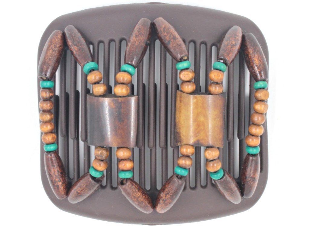 African Butterfly Hair Comb - Stones & Bones Brown 66