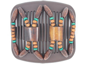 African Butterfly Hair Comb - Stones & Bones Brown 66