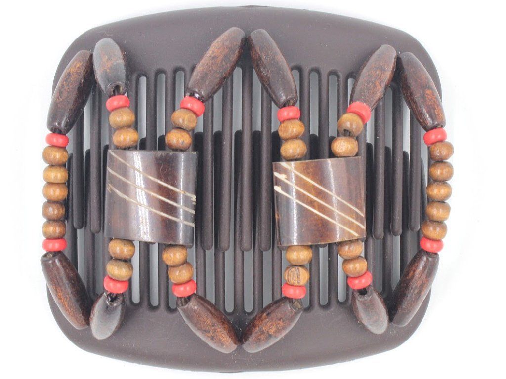 African Butterfly Hair Comb - Stones & Bones Brown 69