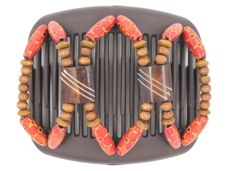 African Butterfly Hair Comb - Stones & Bones Brown 87