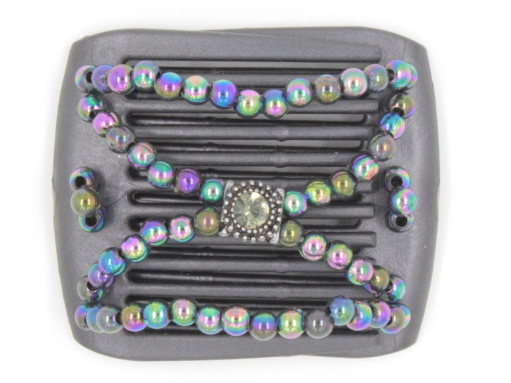 African Butterfly LadyBug Hair Comb - Black Pearl 15